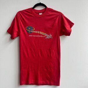 Xpres Knits Unisex Red Vintage 1989 National Jamboree Graphic Tee Medium
